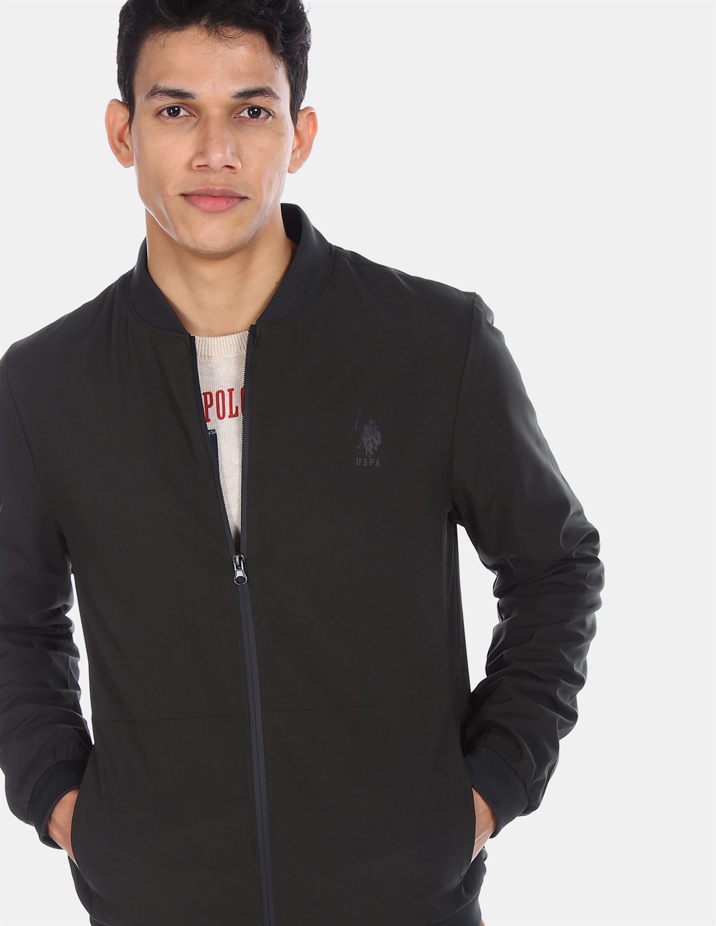 U.S.Polo Assn. Men Casual Wear Black Jacket